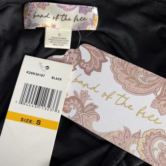 Band Of The Free Girl Crush Black Velvet Midi Dress Small Ribbon Tie Slit Glam - Picture 7 of 10